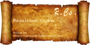 Reznicsek Csaba névjegykártya